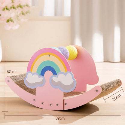 Rainbow Corrugated Paper Seesaw Cat Scratcher