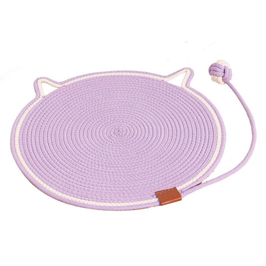 Washable Woven Cat Scratching Mat With Ball