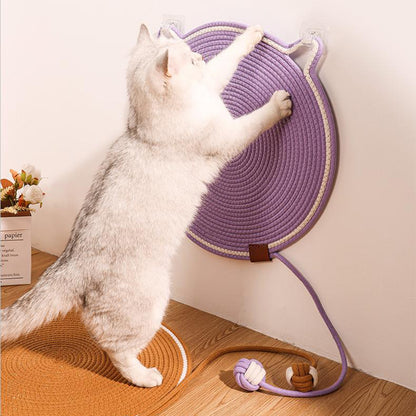 Washable Woven Cat Scratching Mat With Ball