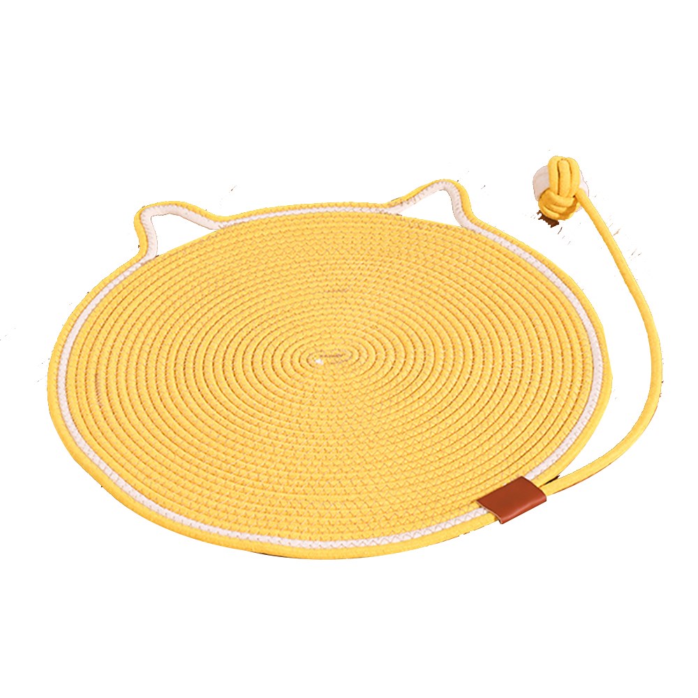 Washable Woven Cat Scratching Mat With Ball