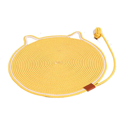 Washable Woven Cat Scratching Mat With Ball