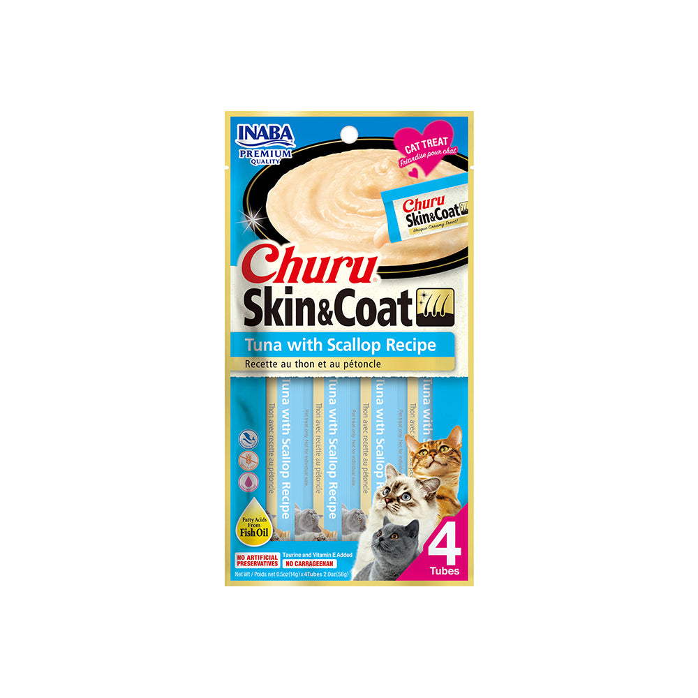 INABA Churu Skin & Coat Tuna With Scallop 56g (14g x 4) USA-673