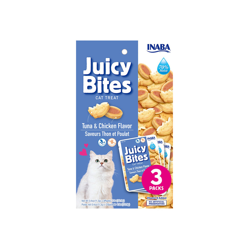 INABA Juicy Bites Tuna & Chicken Cat Treats 33.9g (11.3g x 3)