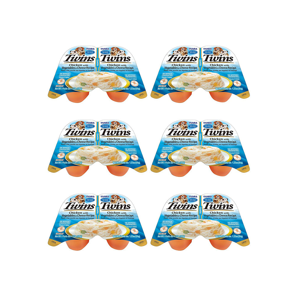 INABA Twins Chicken with Vegetables & Cheese Recipe Dog Treats 2x35g