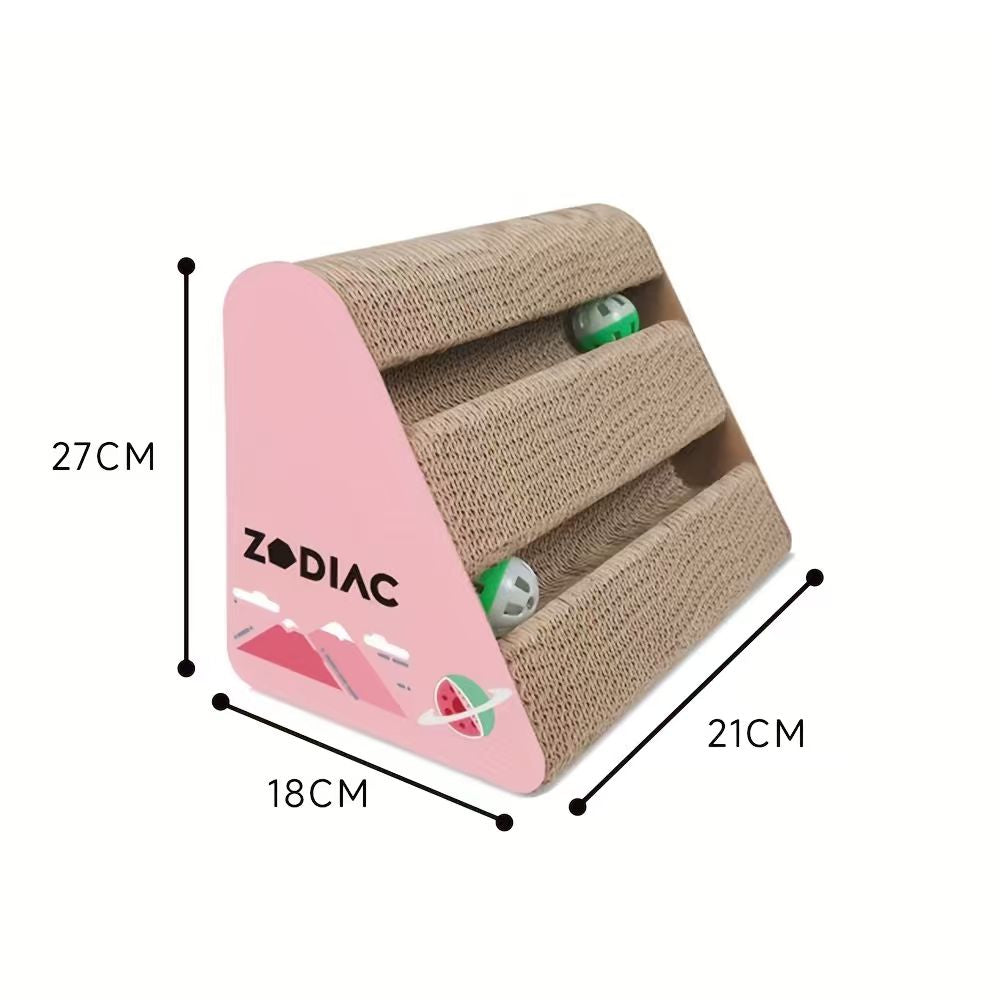 ZODIAC Watermelon Triangle Cat Scratcher with Balls 28x17x21cm