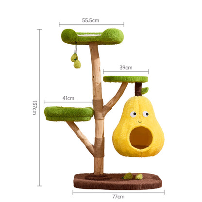 CMISSTREE Three-Level Cat Tree Wth Pear-Shaped Hammock And Cat House