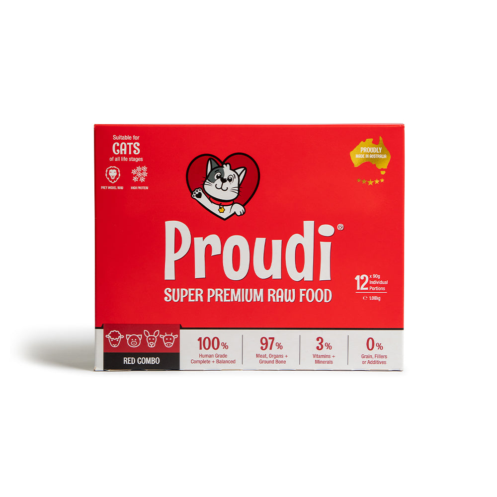 PROUDI Premium Frozen Red Combo Raw Cat Food 1.08kg