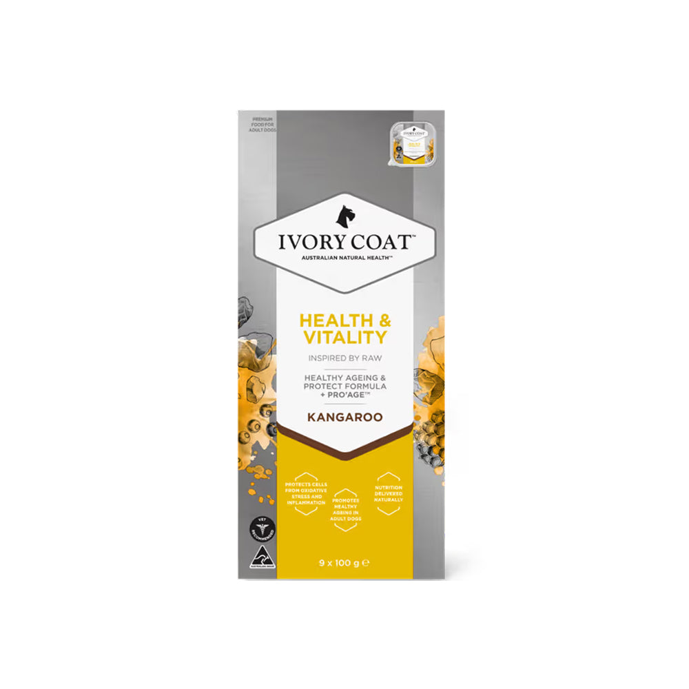 IVORY COAT Inspired By Raw Health & Vitality Wet Dog Food 100g x 9