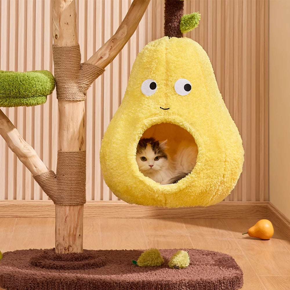 CMISSTREE Three-Level Cat Tree Wth Pear-Shaped Hammock And Cat House