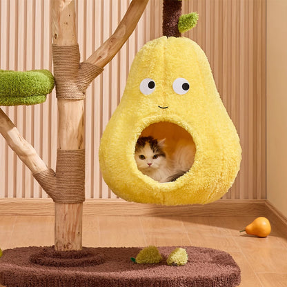 CMISSTREE Three-Level Cat Tree Wth Pear-Shaped Hammock And Cat House