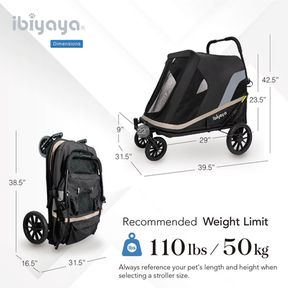 IBIYAYA Grand Cruiser Dog Stroller For Up To 50Kg