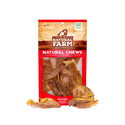 NATURAL FARM Pig Ears Crunchy Natural 8 Count Dog Treats — product