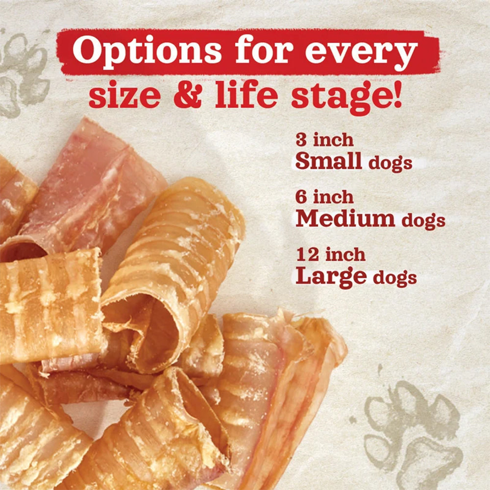 NATURAL FARM Beef Trachea Chews 3"/12 Count Dog Treats — product