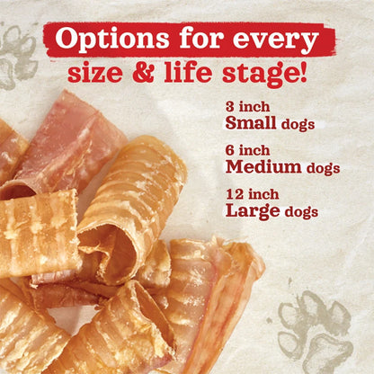 NATURAL FARM Beef Trachea Chews 3"/12 Count Dog Treats — product