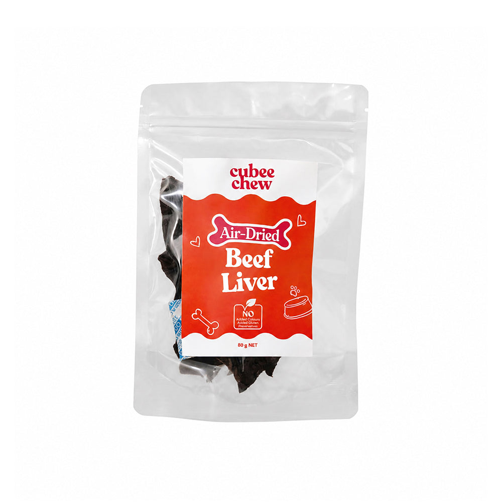 Cubee Chew Air-Dried Beef Liver Dog Treats 80g