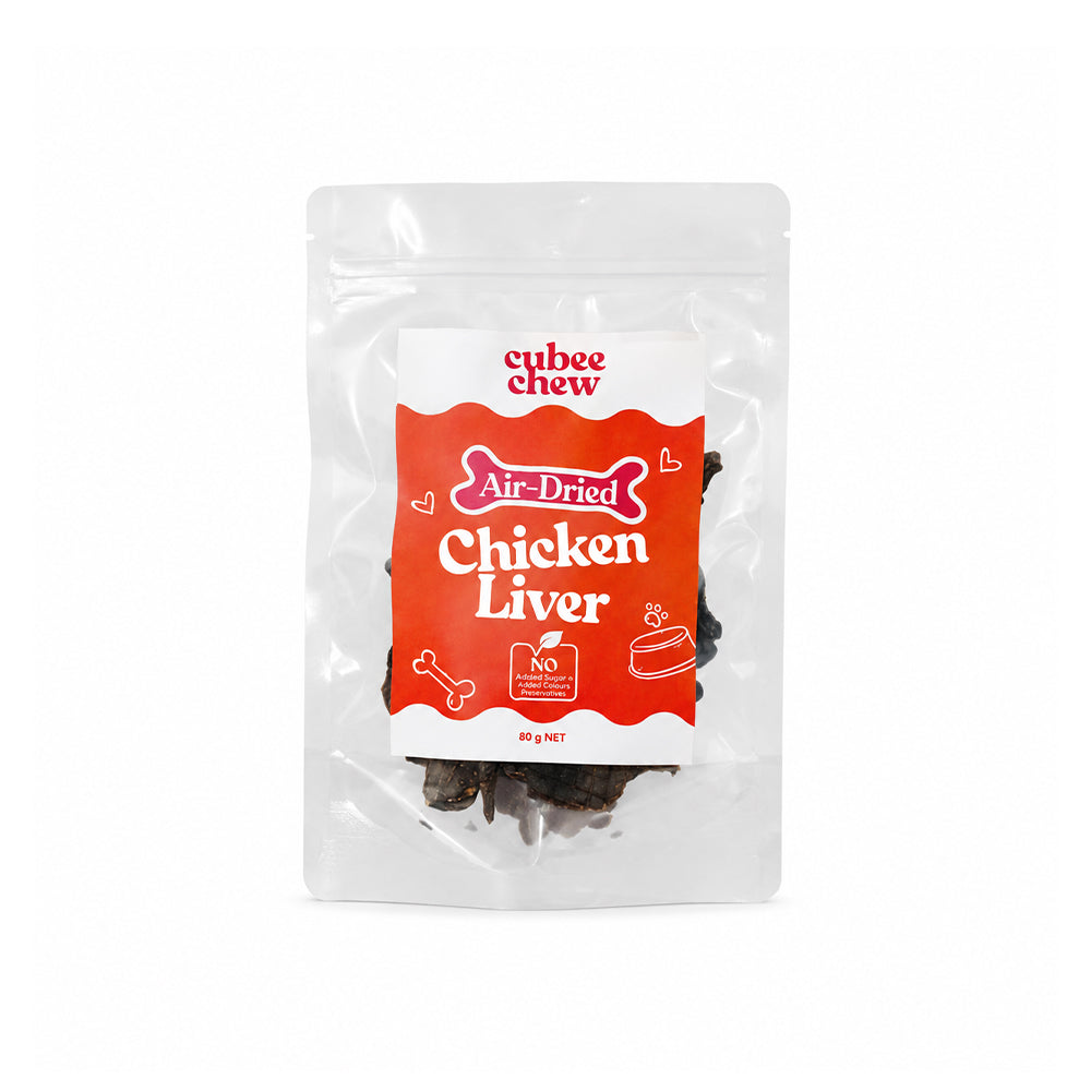 Cubee Chew Air-Dried Chicken Livers Dog Treats 80g