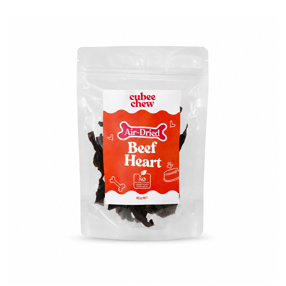 Cubee Chew Air-Dried Beef Heart Dog Treats 80g