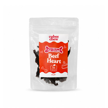 Cubee Chew Air-Dried Beef Heart Dog Treats 80g