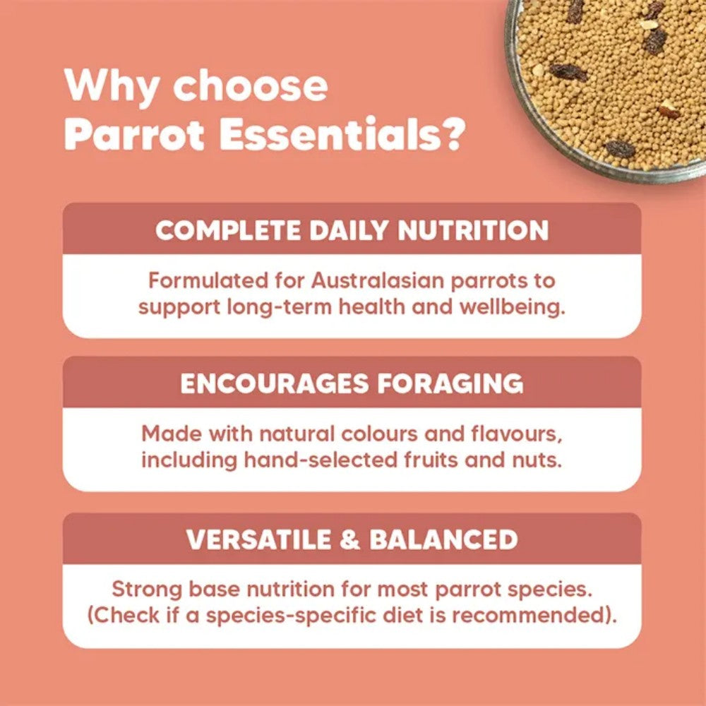 VETAFARM Parrot Essential Bird Food Pellets 2kg