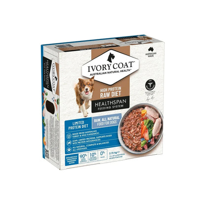 IVORY COAT Healthspan Limited Protein Turkey & Kangaroo Frozen Dog Patties 12x227g