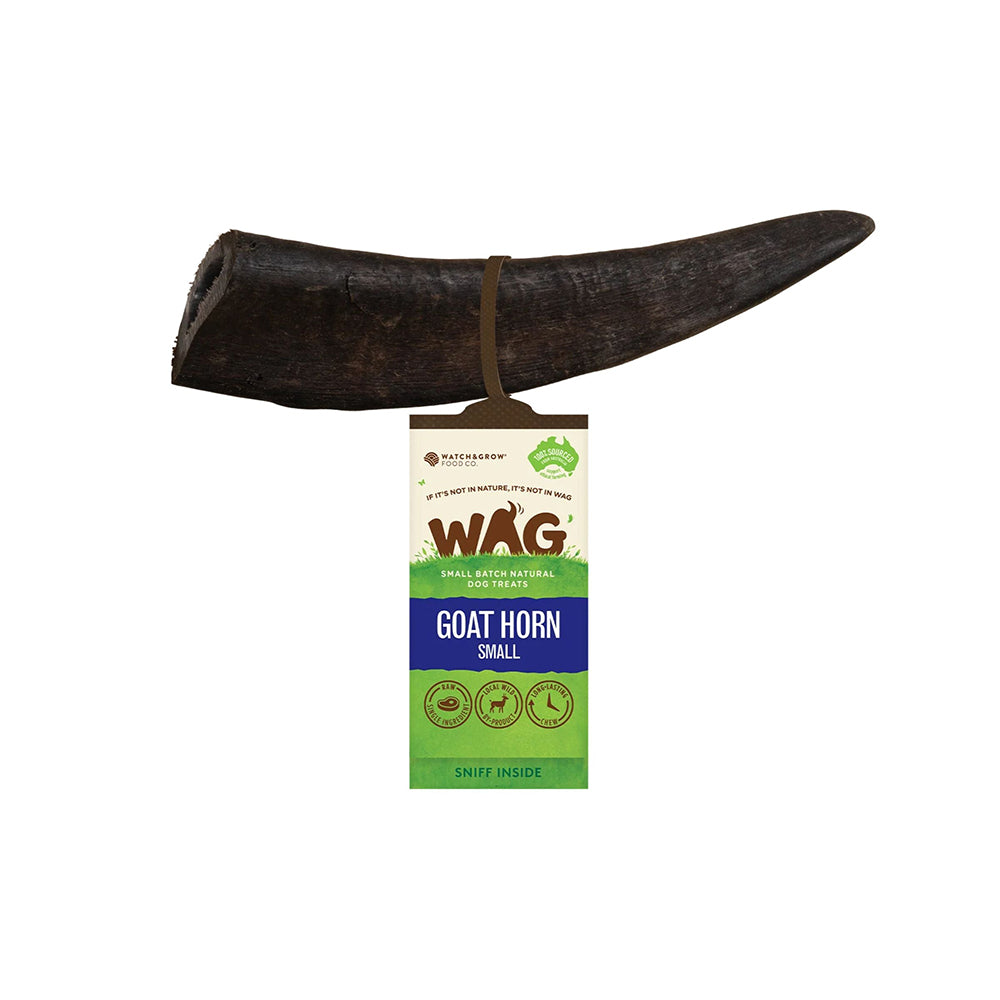 WAG Goat Horn Natural Dried Small Single Dog Treat