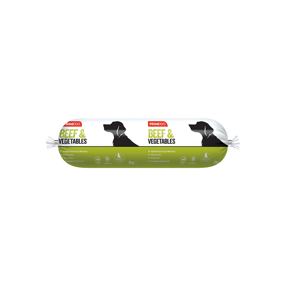PRIME100 Beef & Vegetables Cooked Roll Dog Food