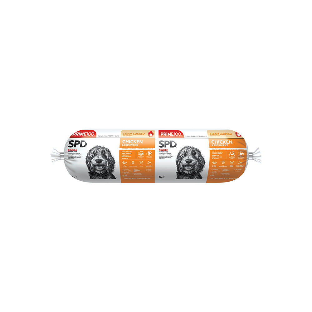 PRIME100 SPD Chicken & Brown Rice Fresh Roll Dog Food 2kg