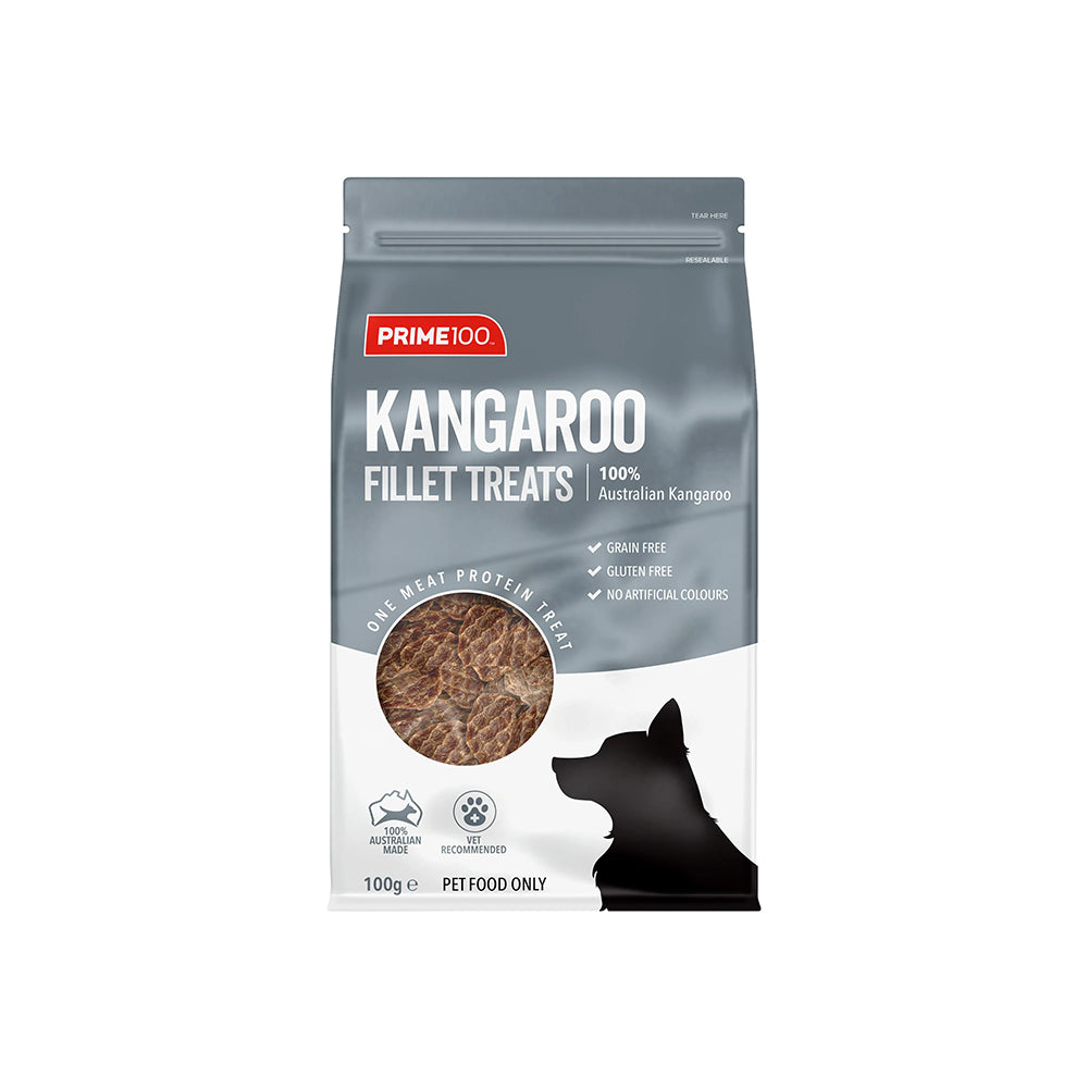 PRIME100 Australian Kangaroo Fillet Dog Treats 100g