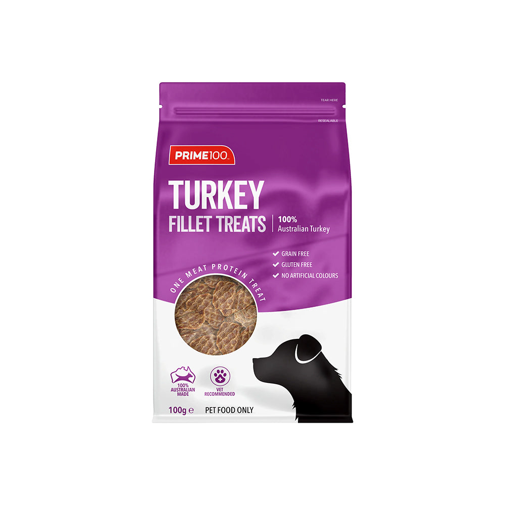 PRIME100 Australian Turkey Fillet Dog Treats 100g