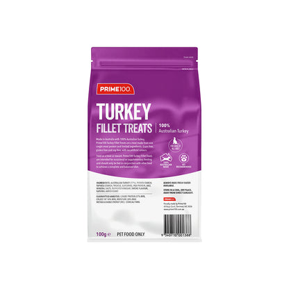 PRIME100 Australian Turkey Fillet Dog Treats 100g