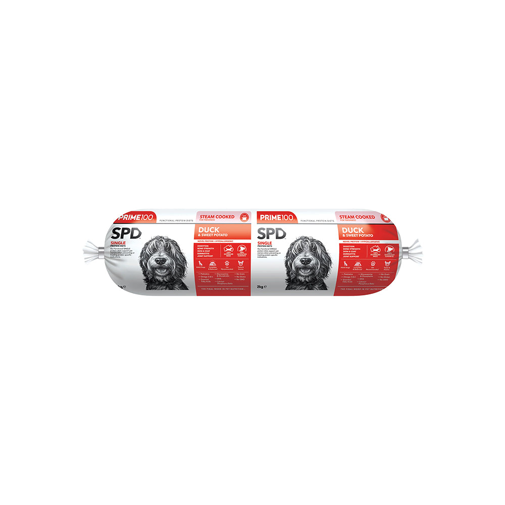 PRIME100 SPD Duck & Sweet Potato Fresh Roll Dog Food 2kg