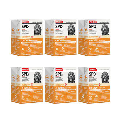 PRIME100 SPD Slow Cooked Chicken & Brown Rice Wet Dog Food 354g