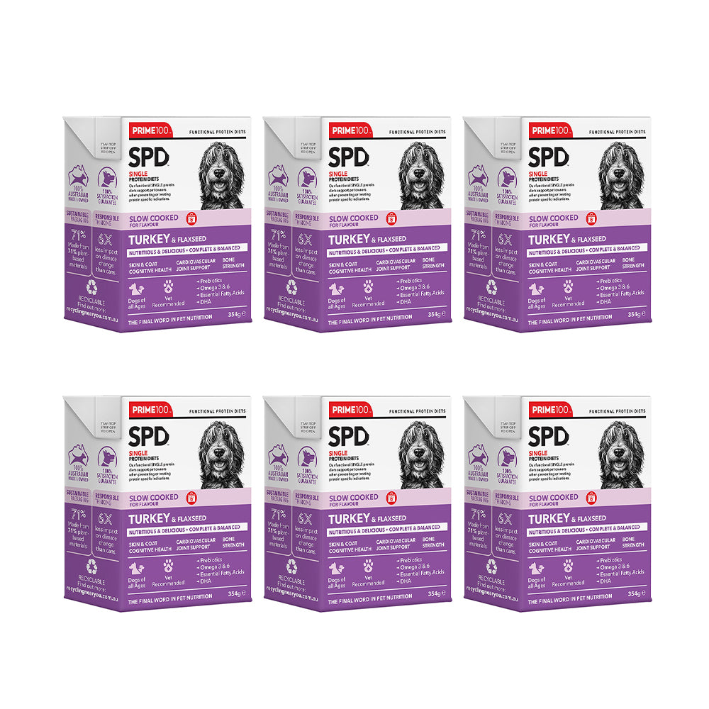 PRIME100 SPD Slow Cooked Turkey & Flaxseed Wet Dog Food 354g