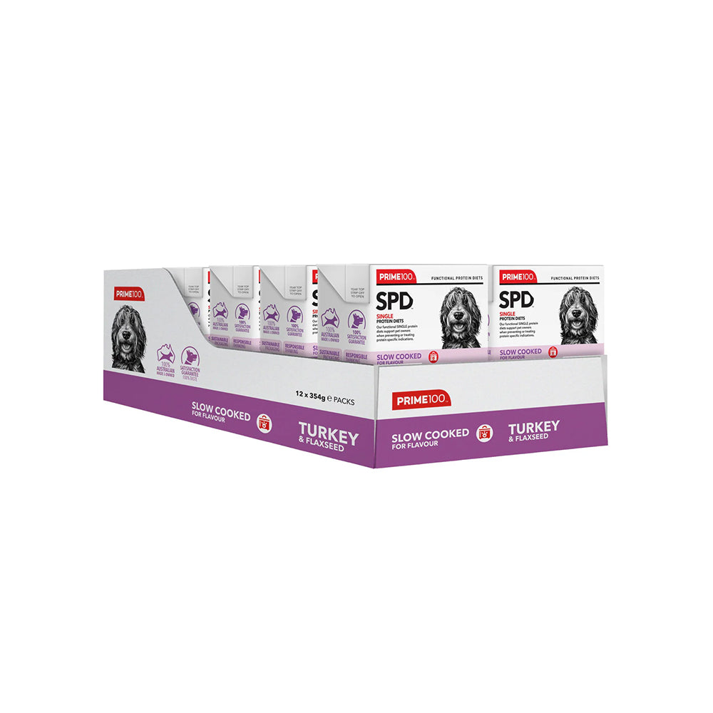 PRIME100 SPD Slow Cooked Turkey & Flaxseed Wet Dog Food 354g