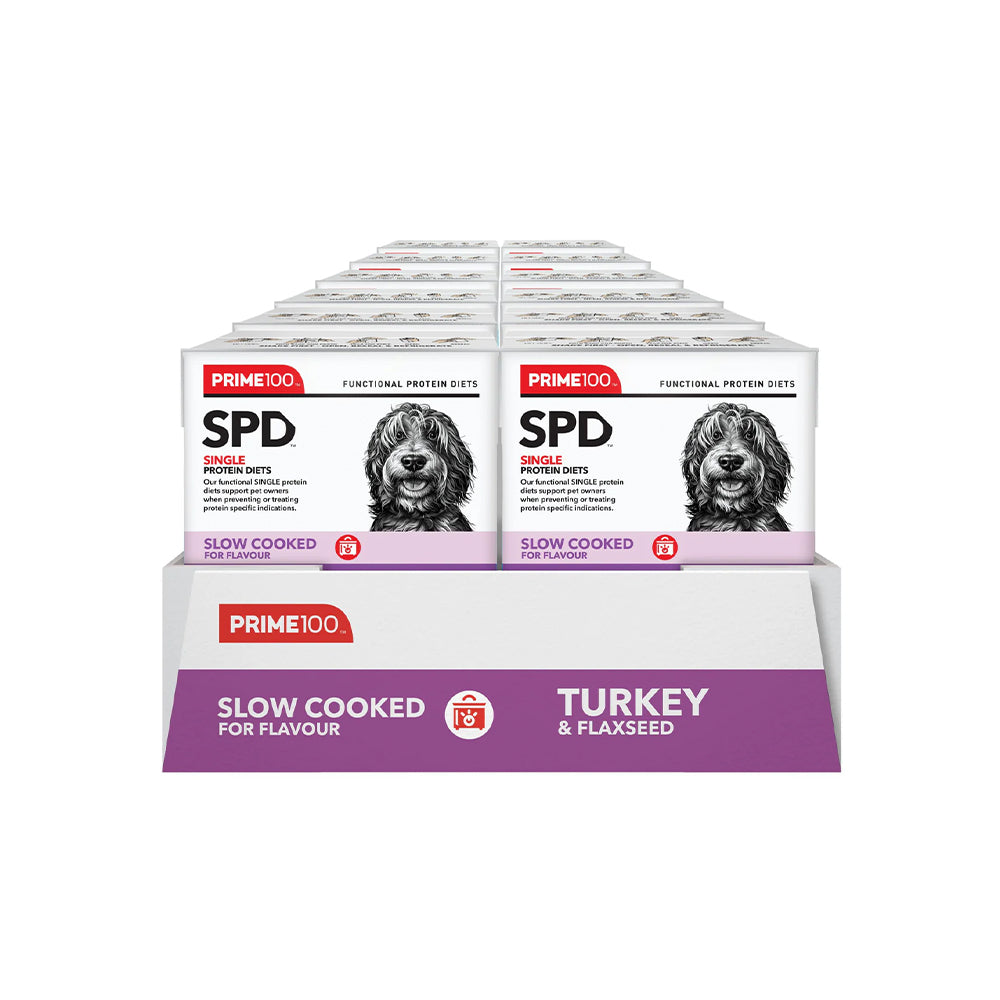 PRIME100 SPD Slow Cooked Turkey & Flaxseed Wet Dog Food 354g