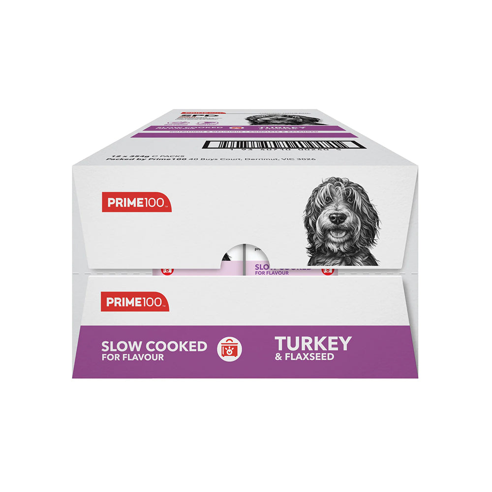 PRIME100 SPD Slow Cooked Turkey & Flaxseed Wet Dog Food 354g