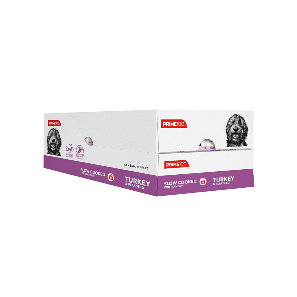 PRIME100 SPD Slow Cooked Turkey & Flaxseed Wet Dog Food 354g