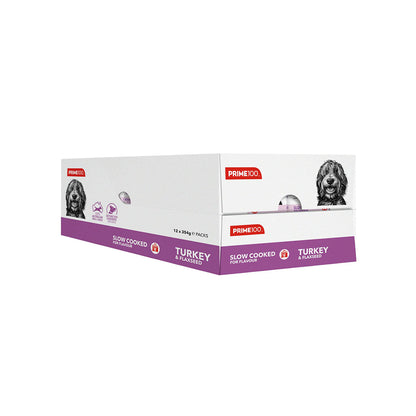 PRIME100 SPD Slow Cooked Turkey & Flaxseed Wet Dog Food 354g