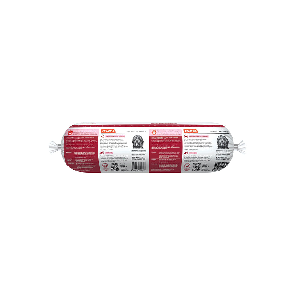 PRIME100 SPD Beef & Carrot Fresh Roll Dog Food 2kg