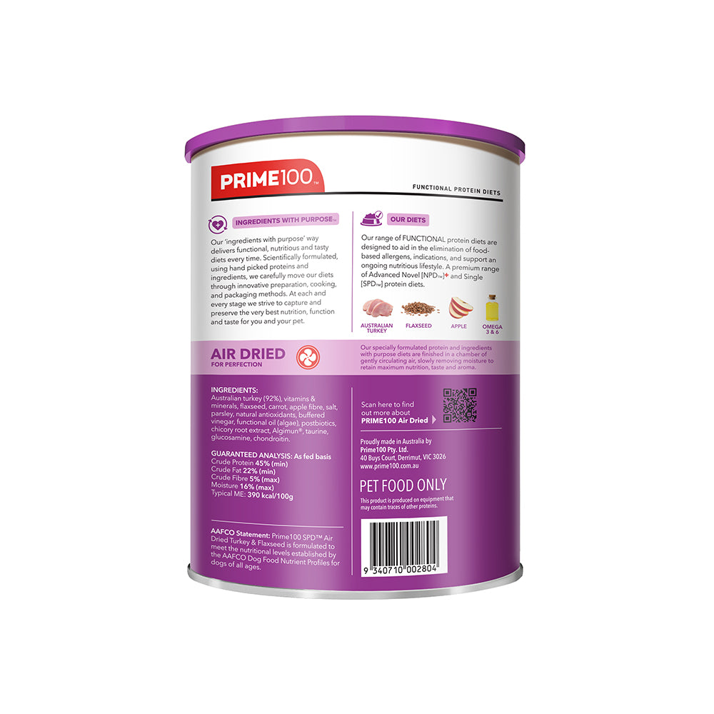 PRIME100 SPD Turkey & Flaxseed Air Dried Dog Food