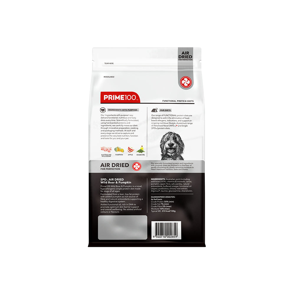 PRIME100 SPD Wild Boar & Pumpkin Air Dried Dog Food