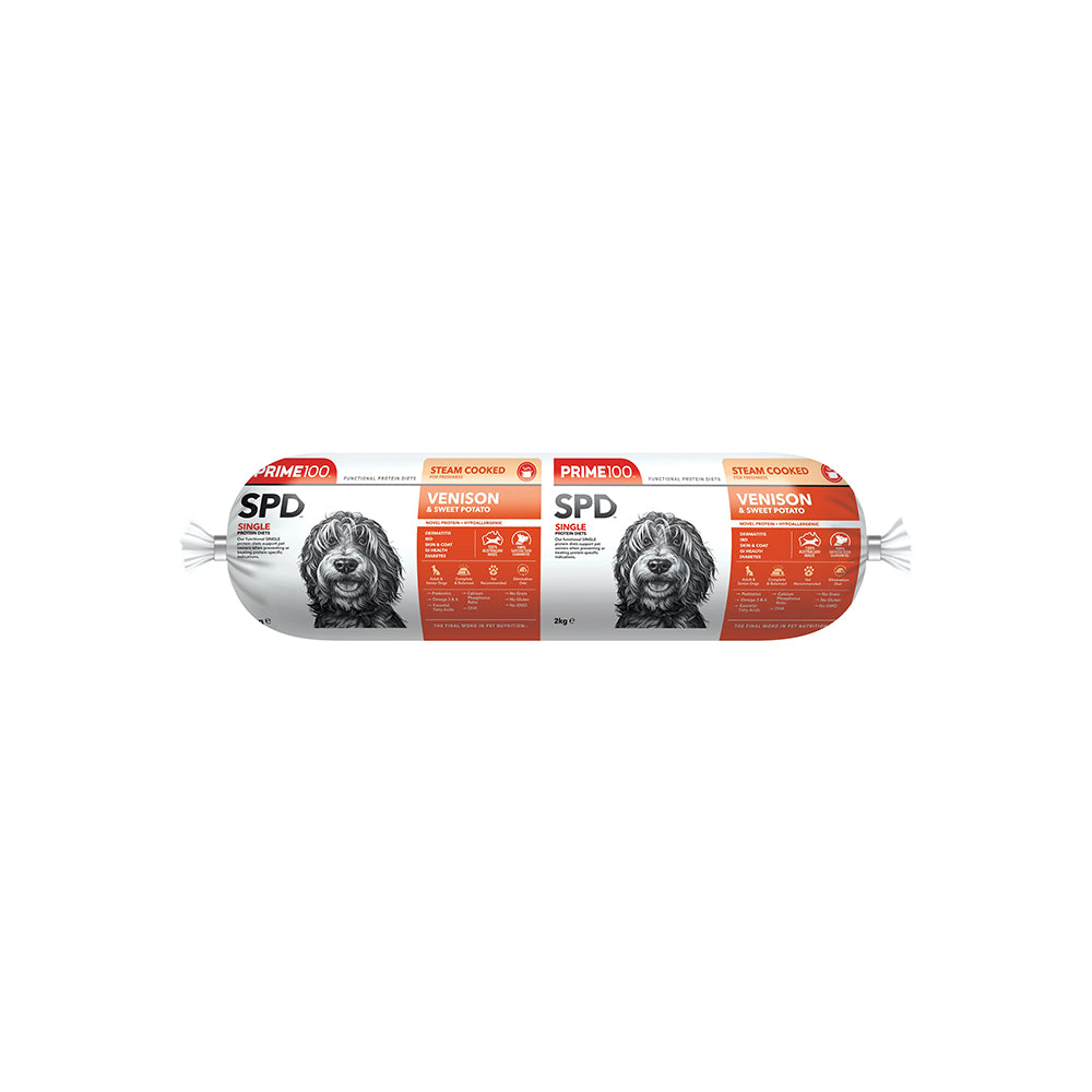 PRIME100 SPD Venison & Sweet Potato Fresh Roll Dog Food 2kg
