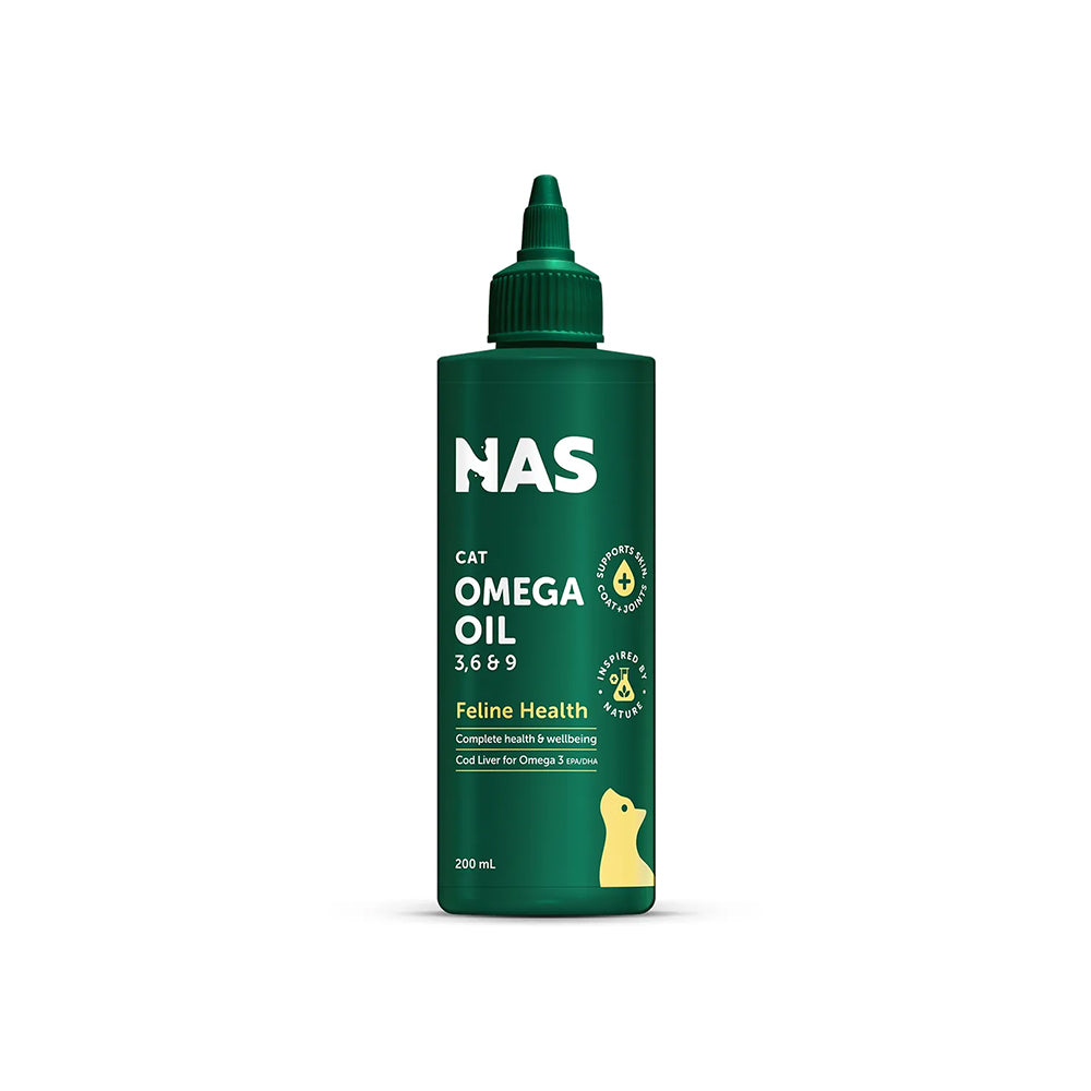 NAS NATURAL ANIMAL SOLUTIONS Omega 3, 6 & 9 Skin and Joint Care Oil for Cats 200ml