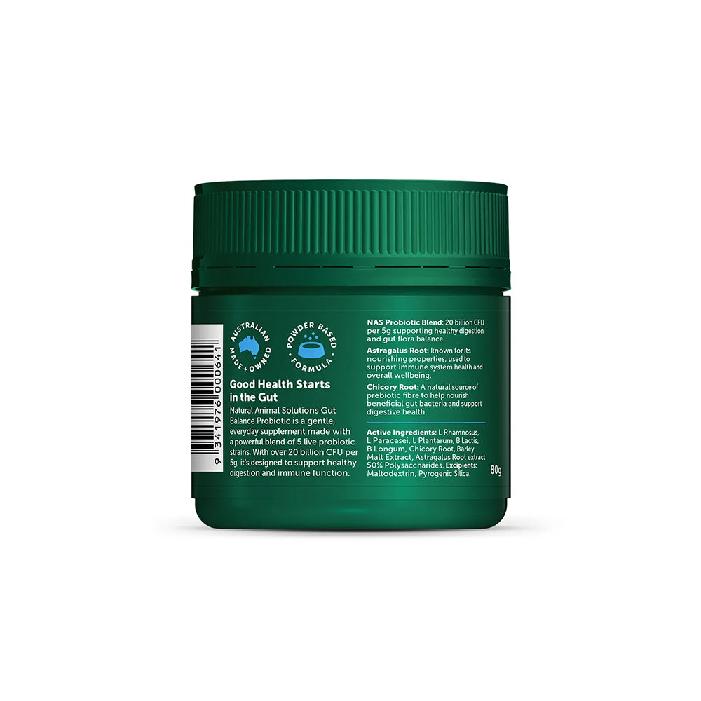 NAS NATURAL ANIMAL SOLUTIONS Natural Blend Gut Balance Probiotic Supplement For Cats & Dogs 80