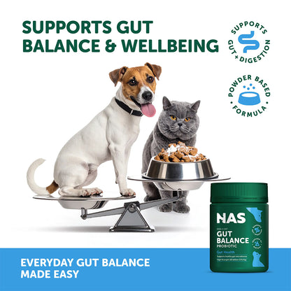 NAS NATURAL ANIMAL SOLUTIONS Natural Blend Gut Balance Probiotic Supplement For Cats & Dogs 80