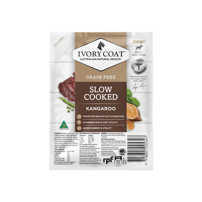 IVORY COAT Slow Cooked Kangaroo Grain Free Frozen Adult Dog Food 250g