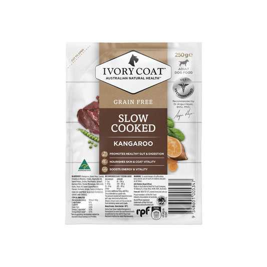 IVORY COAT Slow Cooked Kangaroo Grain Free Frozen Adult Dog Food 250g