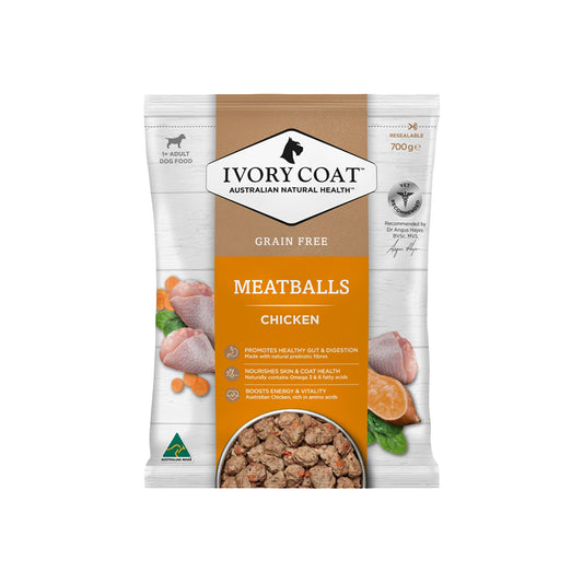 IVORY COAT Grain Free Chicken Meatballs Frozen Adult Dog Food 700g