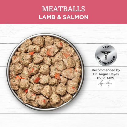 IVORY COAT Grain Free Lamb & Salmon Meatballs Frozen Adult Dog Food 700g