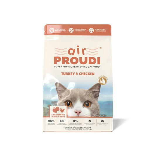AIR PROUDI Premium Turkey & Chicken Air Dried Cat Food